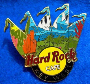 KEY WEST FLORIDA UNDERWATER SHIPS SAILS TROPICAL CORAL FISH Hard Rock Cafe PIN - Picture 1 of 1