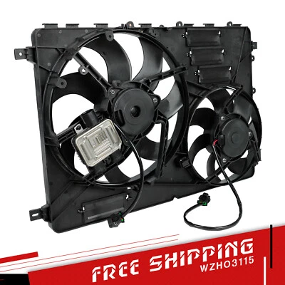 Fit 2008-2016 Volvo S80 V60 V70 XC60 XC70 Dual AC Condenser Radiator Cooling Fan Foto 1 de 4