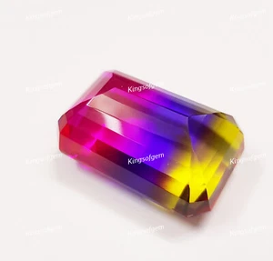 87 Ct Doublet Glass Stone Multi Color Tourmaline Emerald Stone Loose Gemstone - Picture 1 of 6
