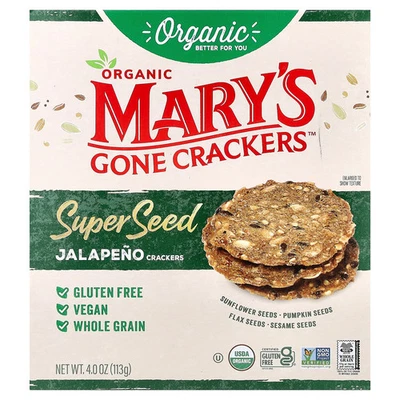Organic Super Seed Crackers, Jalapeno, 4 oz (113 g) - Image 1 of 2