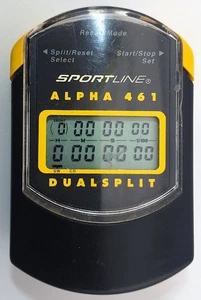 Cronómetro Sportline Alpha 461 Doble Temporizador Dividido Probado - Imagen 1 de 5