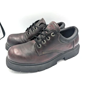 Vintage Y2K Skechers SN6790 Herren Größe 13 Burgunderrot Leder Anstoßsohle Grob Oxford Schuh - Bild 1 von 10