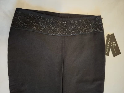 Byer черный размер 7 брюки новый с Ярлыками блестящий пояс легкий расклешенный ноги плоский передний эластичной - Изображение 1 из 4