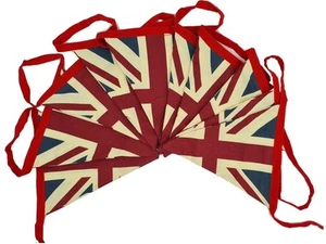 Vintage British Union Jack Flag Cotton Fabric VE Day Celebration Bunting 5meter - Picture 1 of 4