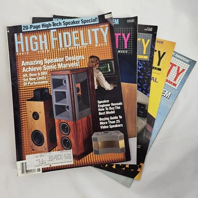 High Fidelity Magazine 1980s Vintage Lot of 5 Audio Video Test Reports Audio - Image 1 of 4