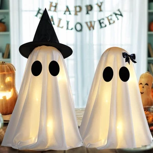 [Timer] Light up Halloween Ghost Decorations, Set of 2 DIY Spooky Ghosts Crafts, - Picture 1 of 12