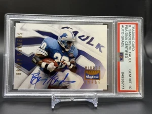 Barry Sanders/Marshall Faulk 1995 SkyBox Mirror Image #150 PSA/DNA Auto Grade 10 - Picture 1 of 5