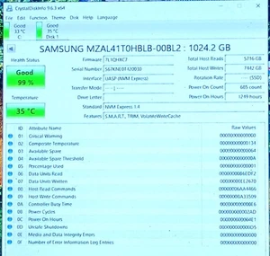 MZ-AL41T00 Samsung 1TB PM9B1 M.2 2242 NVMe PCIe Gen4x4 MZAL41T0HBLB-00BL2 SSD - Picture 1 of 4