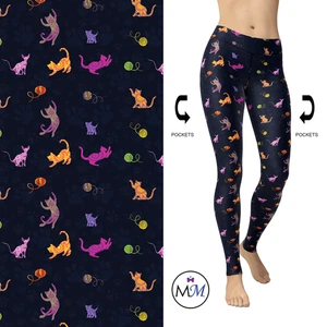 Paisley Kitty Full Length Leggings - Picture 1 of 2