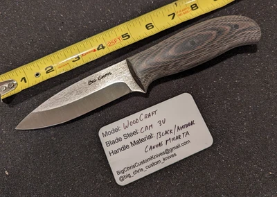 Big Chris Custom Knife Wood Craft CPM 3V Canvas Micarta - Image 1 of 4
