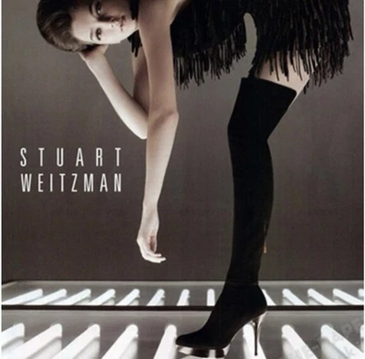 Botas Stuart Weitzman Hiho negras elásticas de gamuza hasta el muslo plataforma - 8,5 M Foto 1 de 4