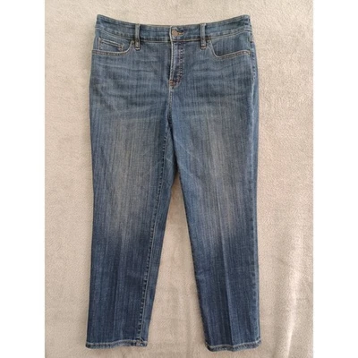 Chicos Jeans 10P SO Slimming Girlfriend Slim Leg Cropped Blue Stretch - Image 1 of 4