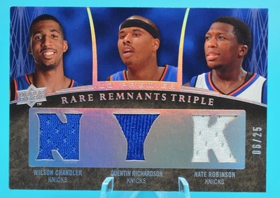 2007-08 UD Premier Chandler Richardson Robinson Rare Remnants Triple /25 Knicks - Image 1 of 2