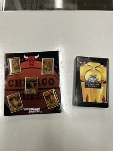 Prendedores conmemorativos y tarjetas Miller de los Chicago Bulls de los 90 - Imagen 1 de 10