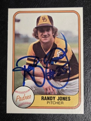 MLB Authenticated Randy Jones Signed 1981 Fleer Card #487 Padres Auto Autograph  - Image 1 of 4
