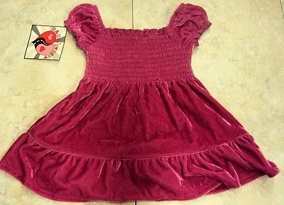 Vestido de terciopelo rosa fucsia marca Hart Street 18M 3T para bebés y niñas pequeñas  Foto 1 de 2