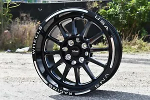 VMS Racing Black Hawk Polished Drag Rims Wheels 15x8 4X100 +20 ET #VWBH001 - Picture 1 of 3