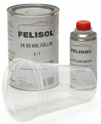 FELISOL 1,2 Liter Set 2K HS Füller Grundierung Grau Lackpoint Autolack Tuning neu !