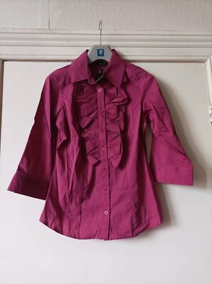 K & D Beautiful Fushcia Pink Frilly Shirt/ Top, BNWT - Image 1 of 4