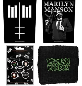 MARILYN MANSON - OFFICIAL CROSS LOGO BACK PATCH badge pack SWEATBAND - Picture 1 of 5