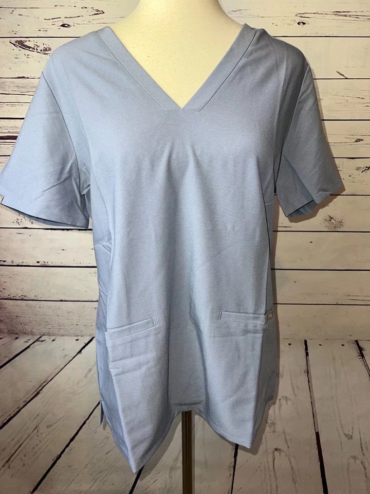 FIGS Casma Three Pocket Scrub Top Blue FW1100 Womens Small S