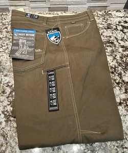 NEW Kuhl Hot Rydr Mens Flannel Lined Dark Khaki Pants 42x30 New NWT Mountains - Picture 1 of 5