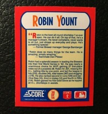 Robin Yount MAGIC MOTION 1990 Score Rookie & Traded MVP CARD FREE SHIPPING
