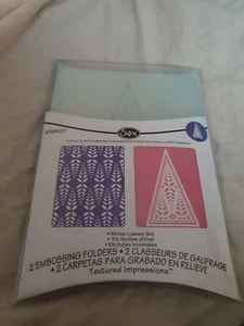 Sizzix Textured Impressions Embossing Folder Winter Leaves Set 658627 - Picture 1 of 2