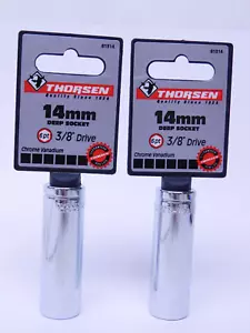 2 PIECES! NEW 3/8" Drive 6-Point Deep Socket 14mm BULK PACK (HR) - Picture 1 of 8