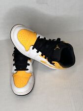 New Nike Air Jordan 1 Mid GS Size 6Y University Gold Black Yellow 554725-170