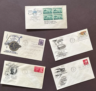 StampTLC US 936 940 977 Coast Guard Military Honor Salute Veteran Sacrifice 1945 - Image 1 of 2