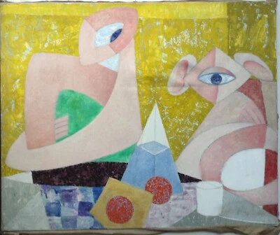 Jacques BOERI (1929-2004) Cubism The CYCLOPS Oil on Canvas To RESTORE 1960's - Image 1 of 4