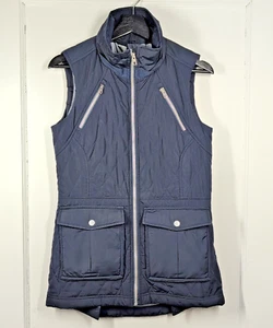 Chaleco Athleta Mujer Teton Negro Acolchado Ropa Activa Cremallera/Bolsillos XS-Sin Capucha - Imagen 1 de 9