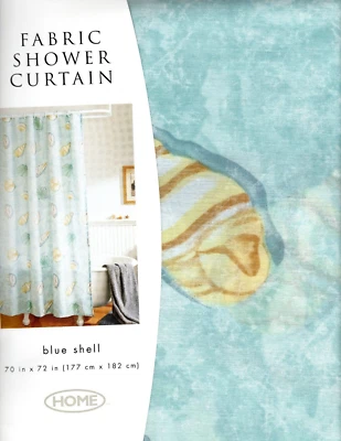 HOME by Target Fabric Coastal "Blue Shell" Shower Curtain 70inx72in Vintage NEW - Image 1 of 4
