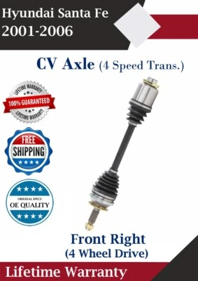 Novo eixo dianteiro direito CV original para 2001-2006 Hyundai Santa Fe 4WD 4 velocidades Trans. - Imagem 1 de 4