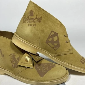 Clarks x Bape Desert Boot Oak Embossed Suede Crepe 2020 2614986119 Mens sz 9 US - Picture 1 of 15