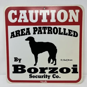 Caution Area Patrolled by Borzoi Security Co. Chuck Brown Sign New Sealed Pkg. - Picture 1 of 1
