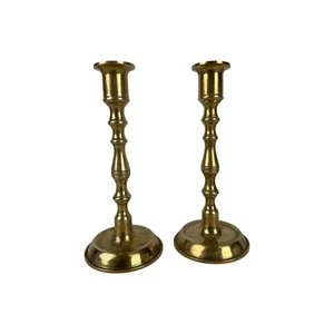 BRASS Tall Candle HOLDER Sticks 7-1/2" Taper Candle Hong Kong - Picture 1 of 10