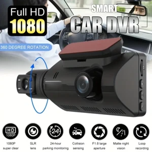 1080P HD Night Vision Dash Cam with 360-Degree Recording and 3-Inch IPS Screen - Picture 1 of 6