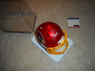 Minicasco firmado por Larry Fitzgerald PSA/DNA autografiado por Cardinals Legend Foto 1 de 2