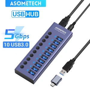Hub USB 3.0 a 4/7/10 Porte Adattatore Di Alimentazione 12V Con Splitter Multiplo - Foto 1 di 30