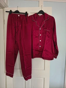 Vintage Golden Dragon 100% Silk Made in China Red Pyjamas M - Picture 1 of 2