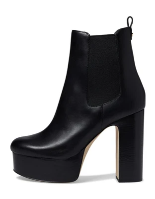 Michael Kors Natasha Bootie Black Platform Leather & Signature Boot 10 M EUC - Image 1 of 4