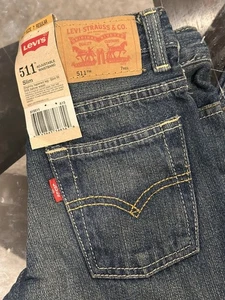 Levi's 511 Slim Fit Boys Distress Look Blue Jeans Size 7 NWT - Picture 1 of 6