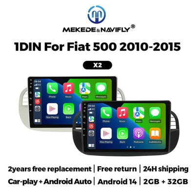 AUTORADIO 9" WIRELESS CARPLAY ANDROID AUTO FIAT 500 ABARTH 2007-2015 WIFI - Immagine 1 di 4