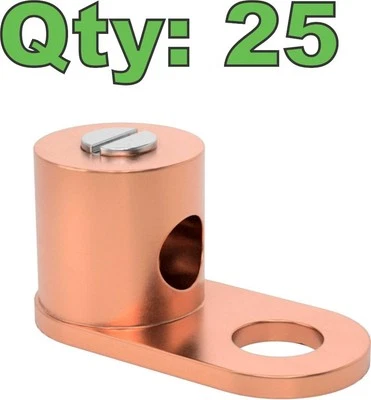 (25) New McMaster 6923K62 Copper Set Screw Lug 14-4 AWG Wire Gauge - Image 1 of 4