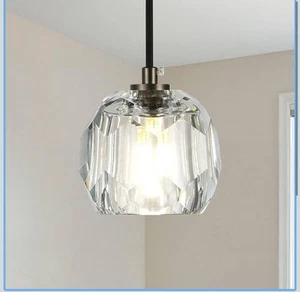 Moderne kleine Pendelleuchten, einzelne runde Kristall Decken Hängelampe, Kristall - Bild 1 von 3