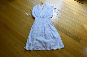 Anne Fontaine – White Floral Embroidery Cotton Sundress Size 44 US 12 - Picture 1 of 13