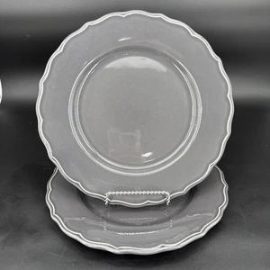 2 Williams Sonoma Alexia Charcoal 11" Dinner Plates Scalloped Portugal Set/2 - Picture 1 of 4