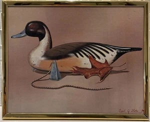 Señuelo de caza de patos firmado impresión de bellas artes, Carol J Latta, regalos raros de decoración de naturaleza - Imagen 1 de 8